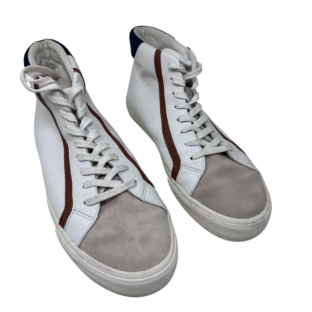 Madewell Sidewalk High Top Sneakers Colorblock Leather White Unisex  M 10.5 /W12